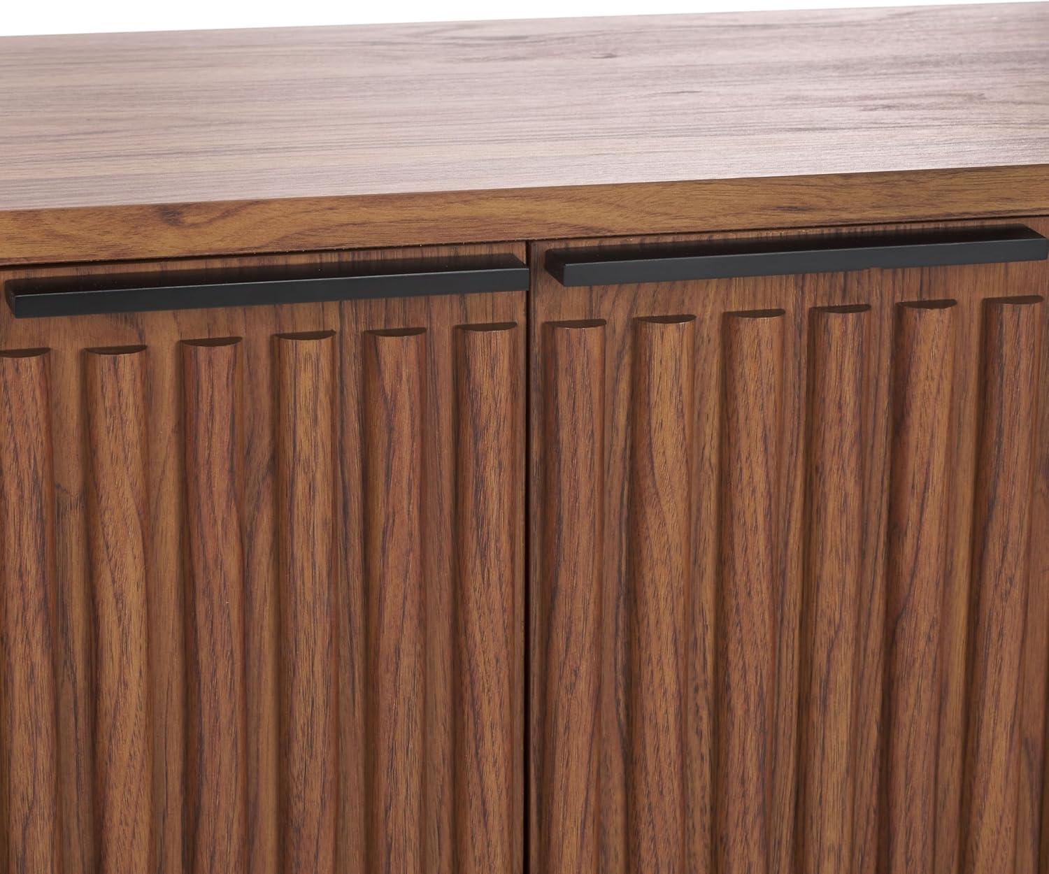 Lylia 4 Door Media Stand - MED9623 - Walnut/Black - Safavieh