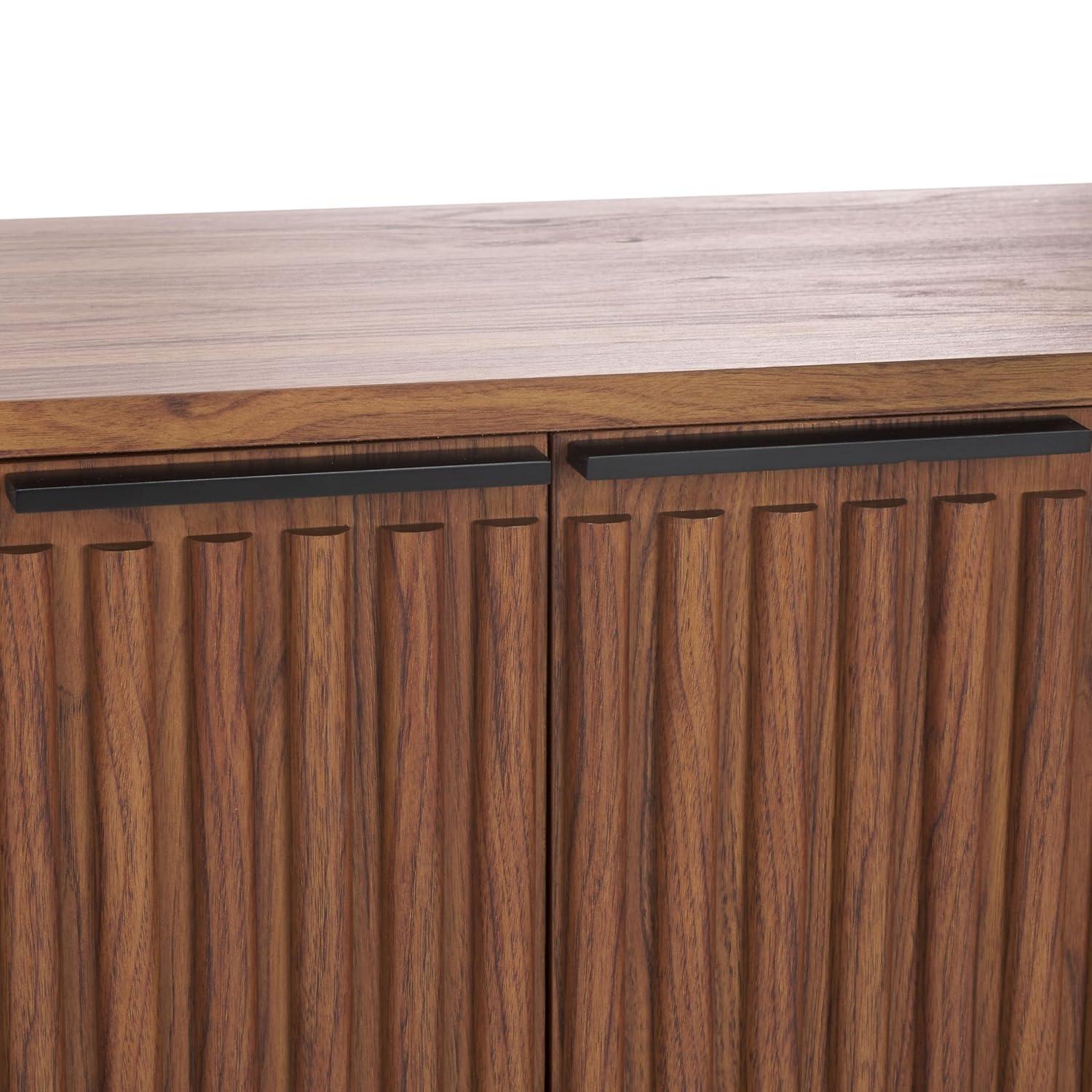 Lylia 4 Door Media Stand - MED9623 - Walnut/Black - Safavieh