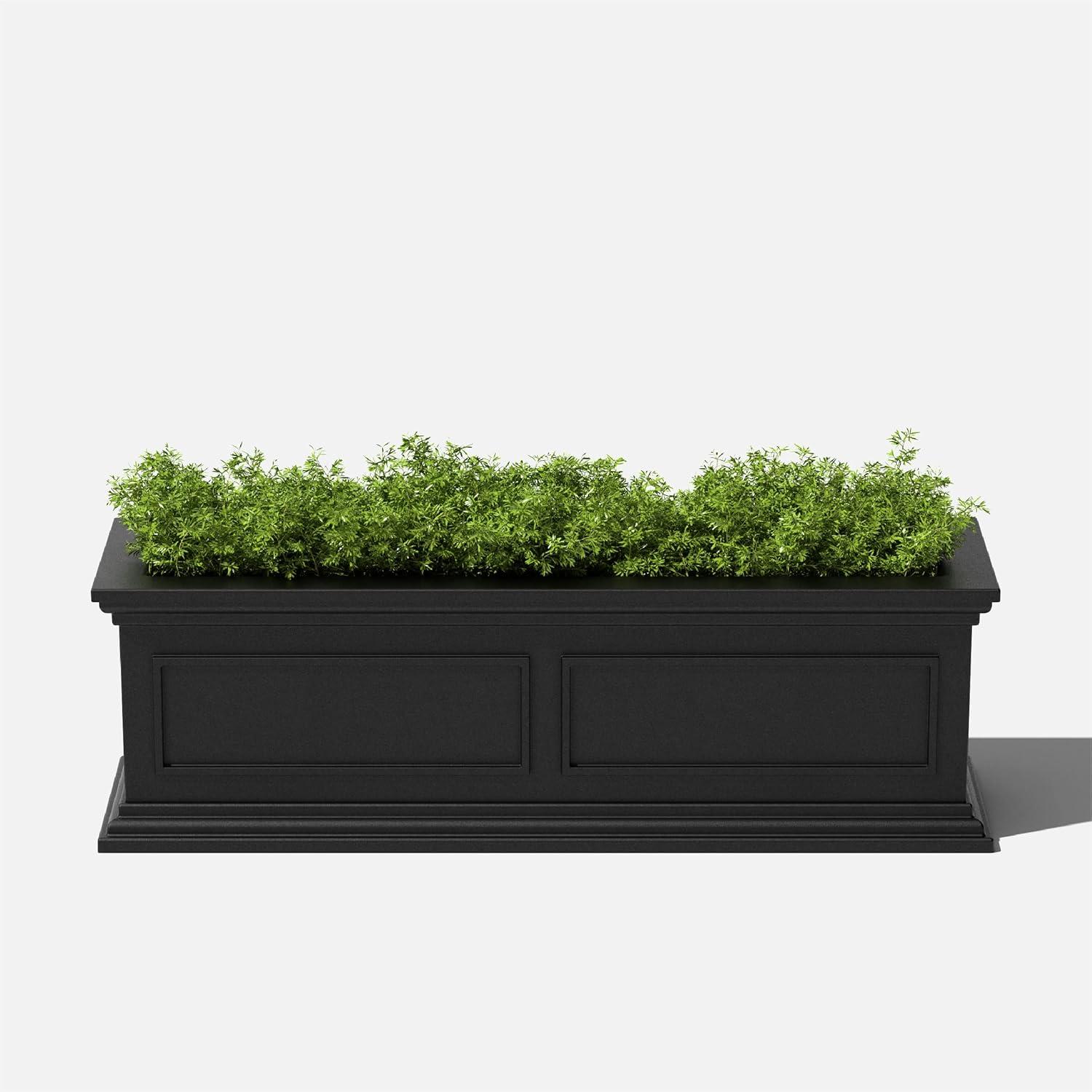 Veradek Brixton Window Box 36" Plastic Planter - Black