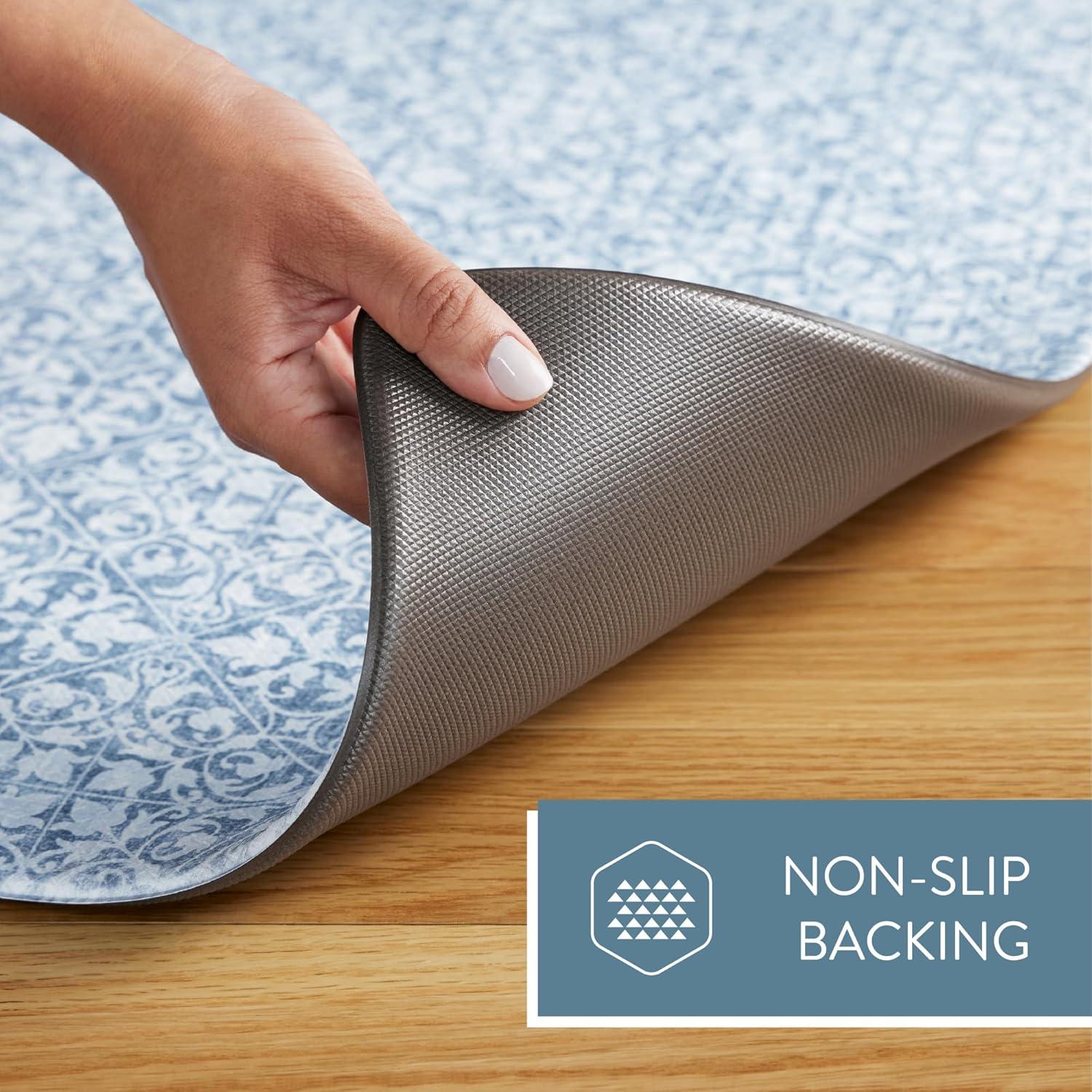 Town & Country Living TOWN & COUNTRY BASICS Comfort Plus Non-Slip Backing Vintage Medallion Tile Anti Fatigue Comfort Mat