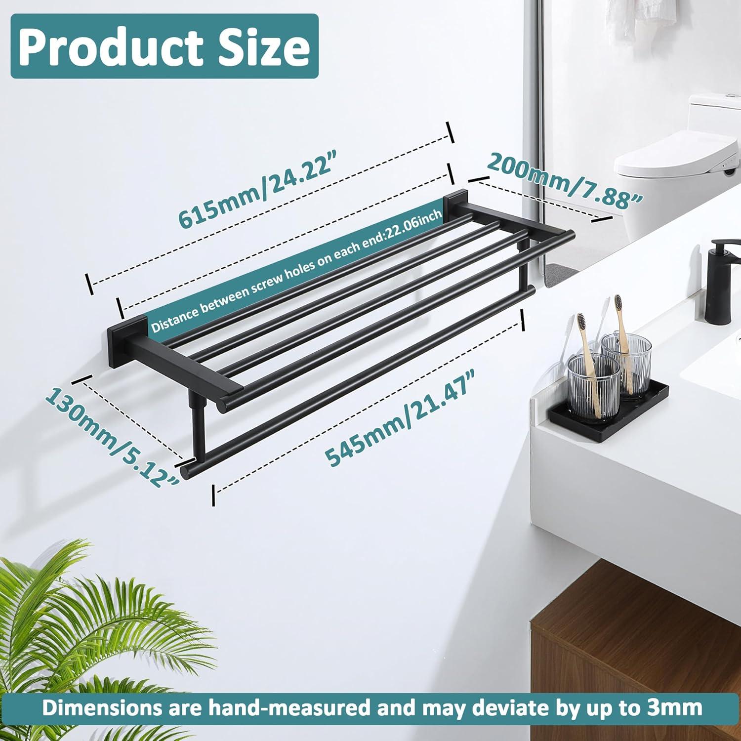 24" Bathroom Towel Rack Wall Mounted