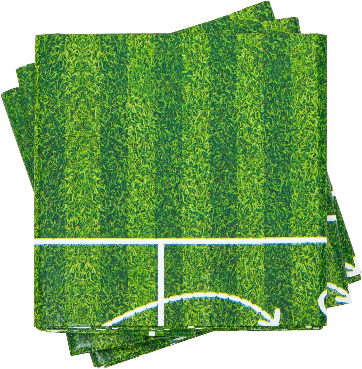 Blue Panda 3 Pack Grass Table Cloth, Sports Themed Birthday Party Supplies, 54x108 in