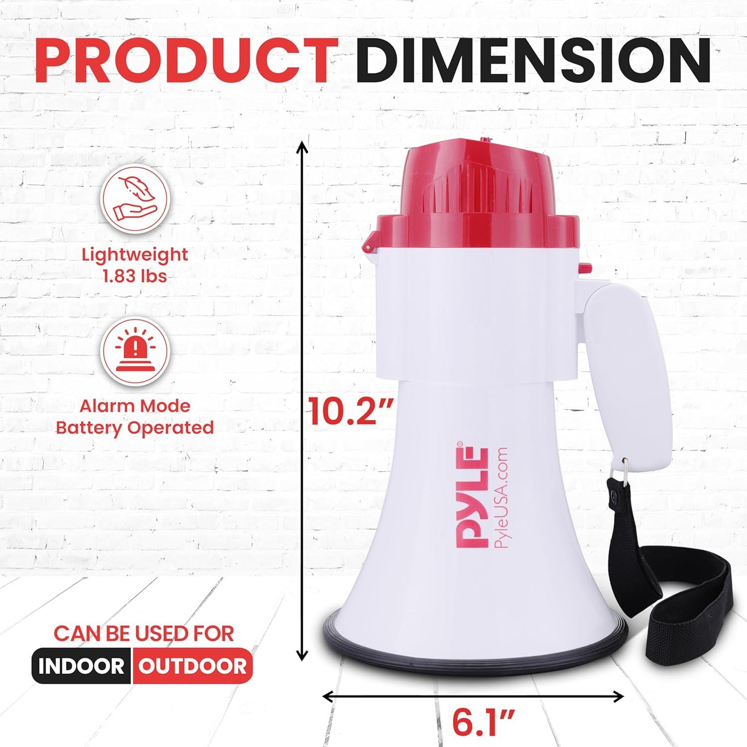 Pyle Pro Handheld Megaphone Bull Horn with Siren and Voice Recorder | PMP35R