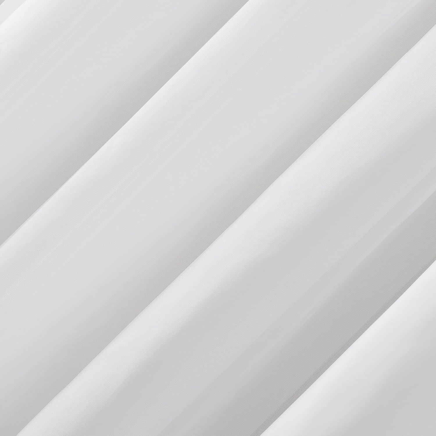 59"x216" No. 918 Sheer Emily Voile Rod Pocket Window Curtain Scarf White: Transitional Indoor Decor, Machine Washable