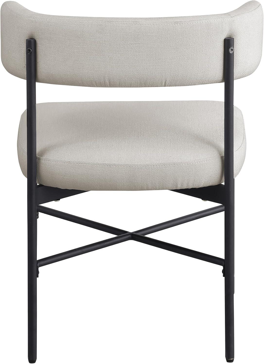 Meridian Furniture Rivage Beige Linen Textured Fabric Dining Chair (Set of 2)