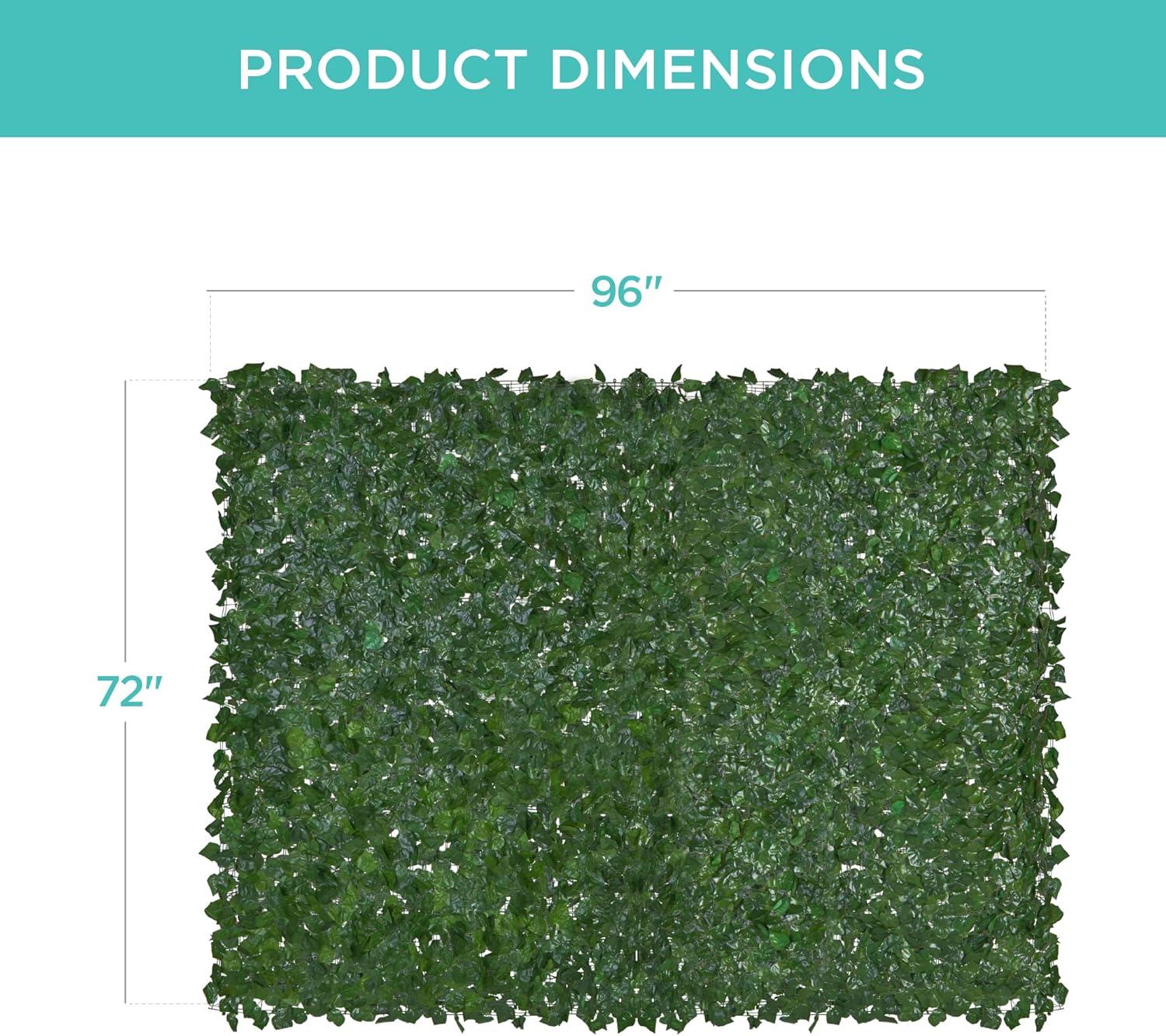 96" x 72" Green Faux Ivy Privacy Fence Screen