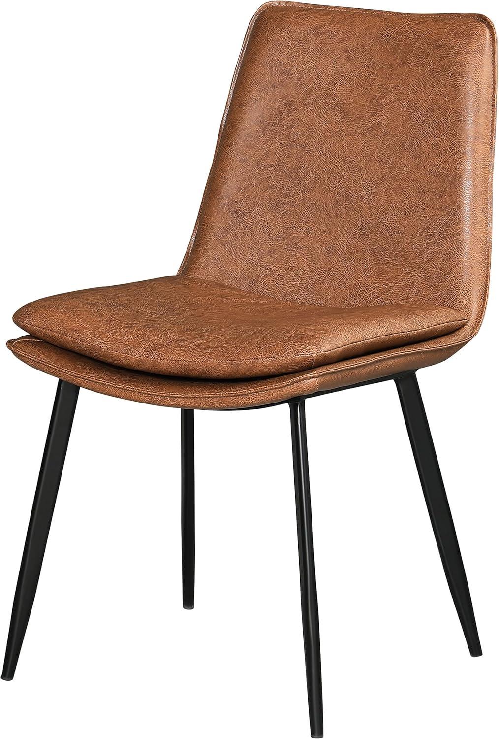 Coaster Ortega Faux Leather Padded Seat Dining Side Chair Coffee
