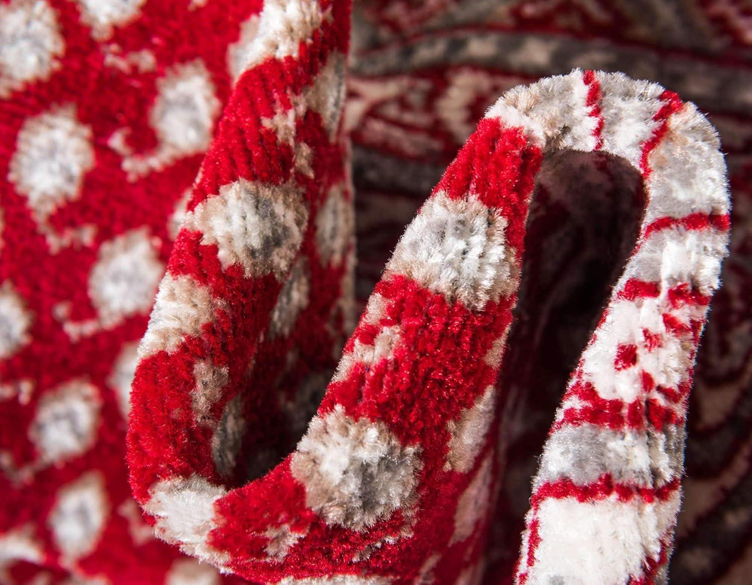Unique Loom Williamsburg Collection Area Rug - Allover (10'  x 13' 1" Rectangle Red/Ivory)