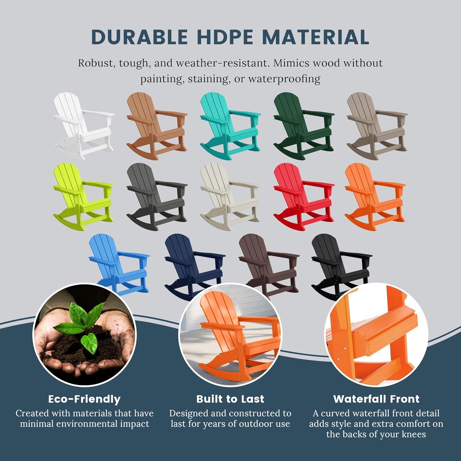 Polytrends Laguna Hdpe All Weather Outdoor Patio Rocking Chair (Set of 2) Orange