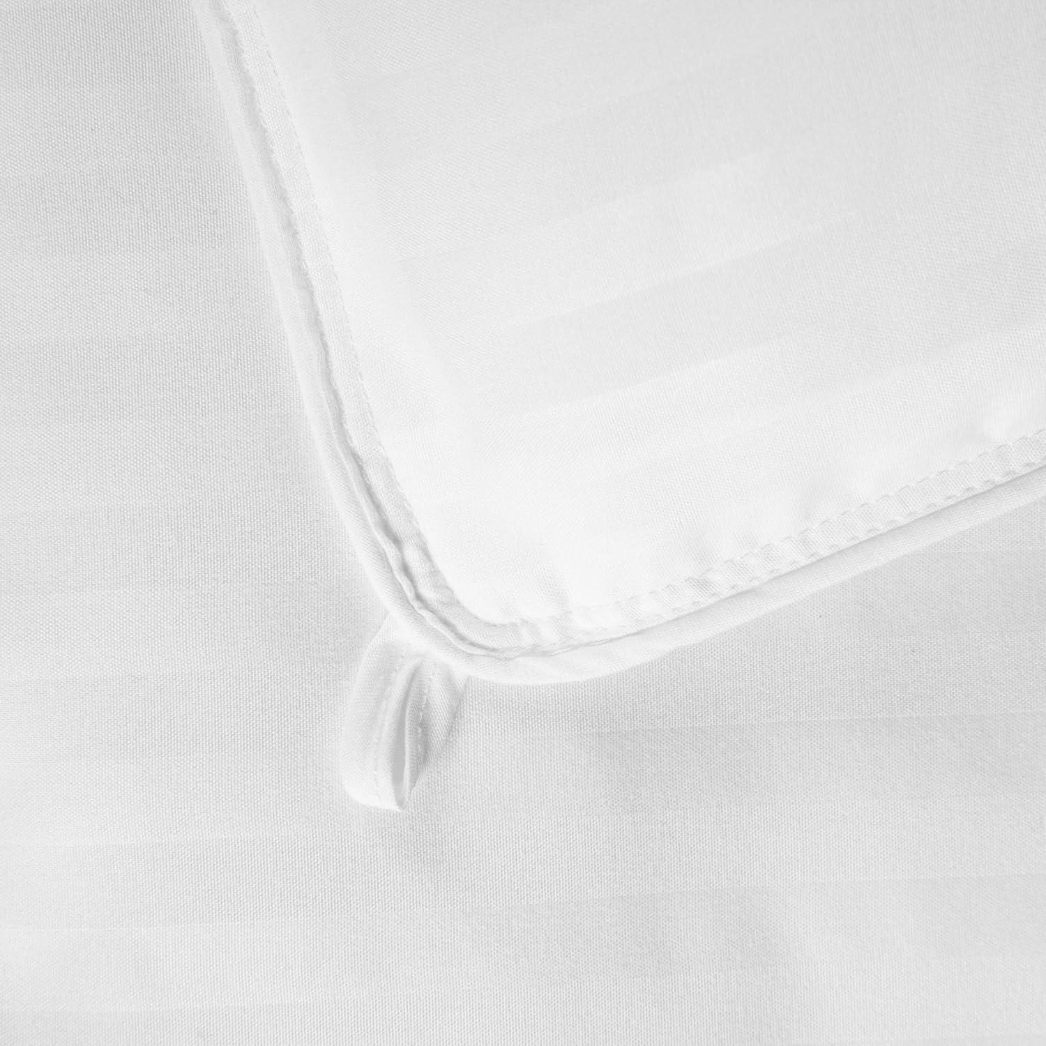 Striped Reversible Box-Quilt Brushed Microfiber Medium Weight Down Alternative Comforter