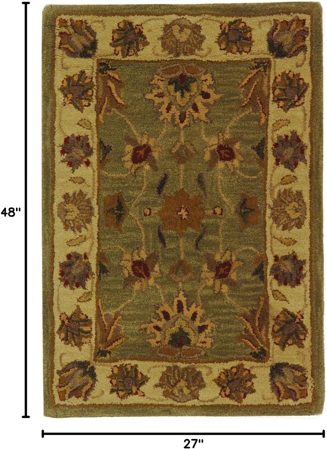 SAFAVIEH Heritage Regis Traditional Wool Area Rug, Green/Gold, 2'3" x 4'