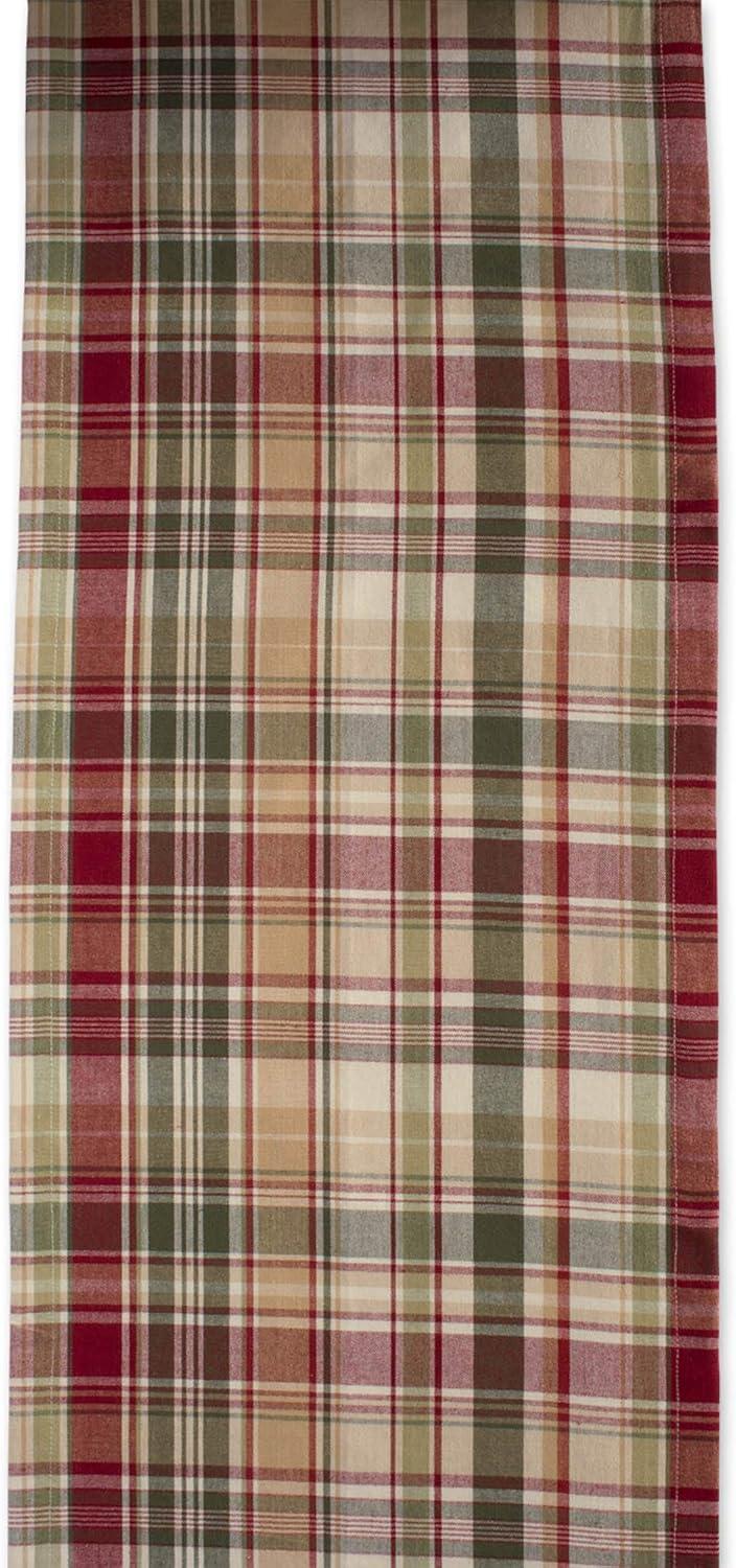 Give Thanks Plaid Cotton Fall Table Runner 14x108