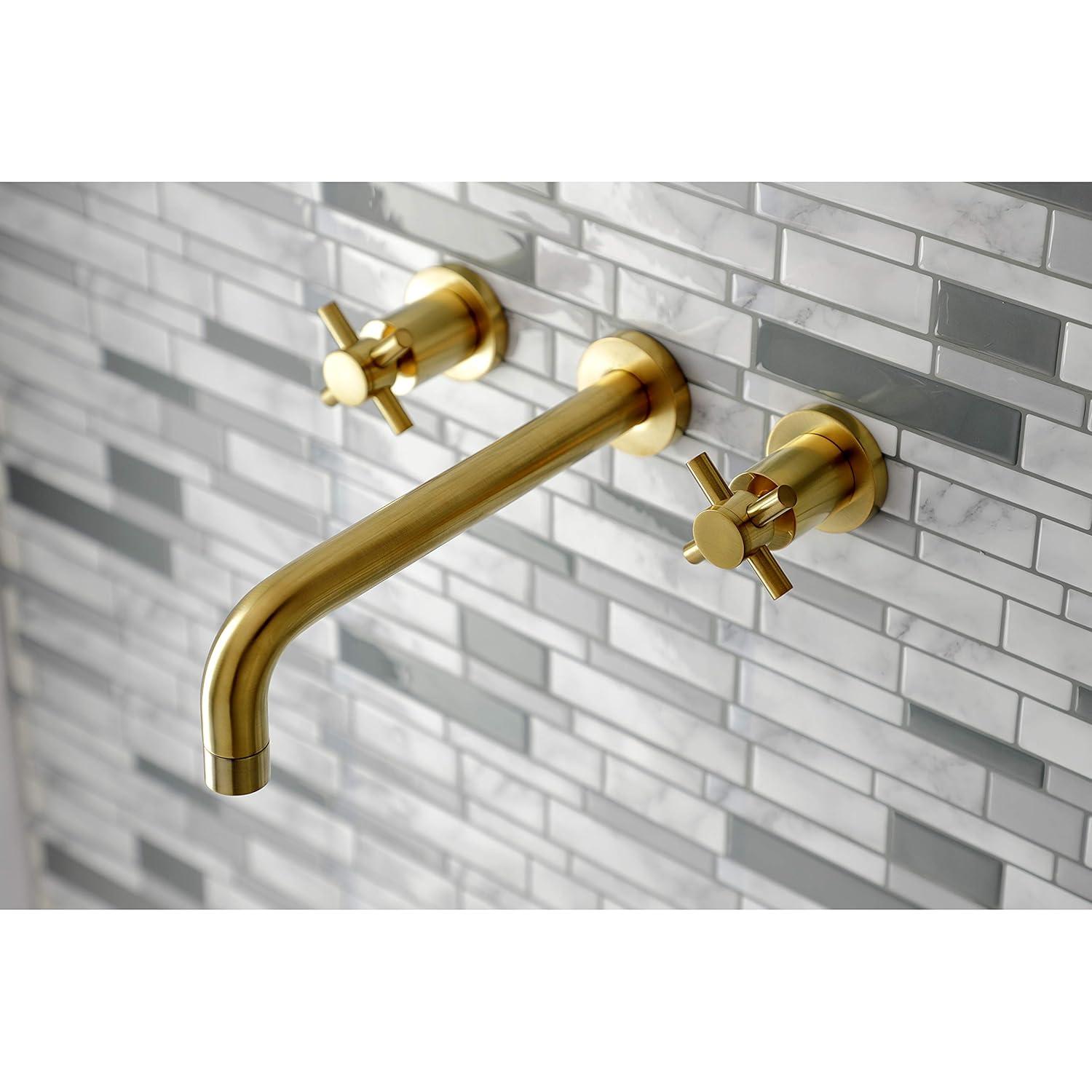 Kingston Brass Concord Two-Handle 3-Hole Wall Mount Roman Tub Faucet