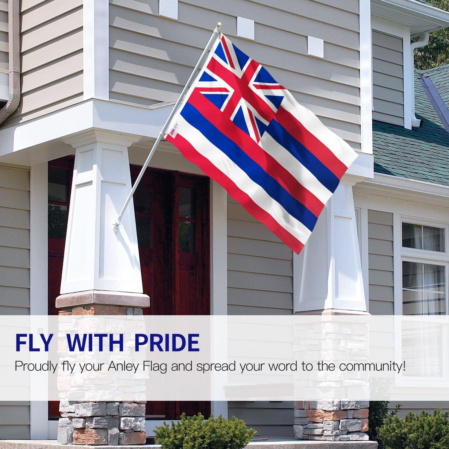 Anley Fly Breeze 3x5 Foot Hawaii State Flag - Hawaiian HI Flags Polyester with Brass Grommets