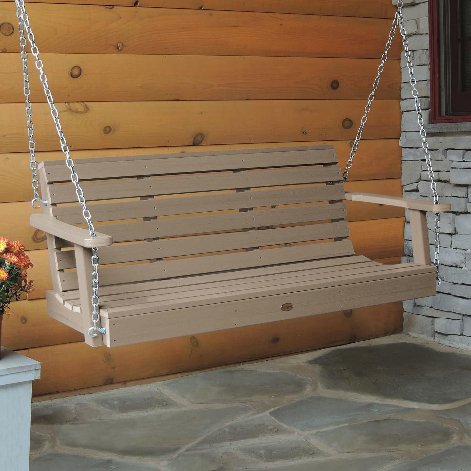 Weatherly 5-Foot Woodland Brown Recycled Plastic Porch Swing