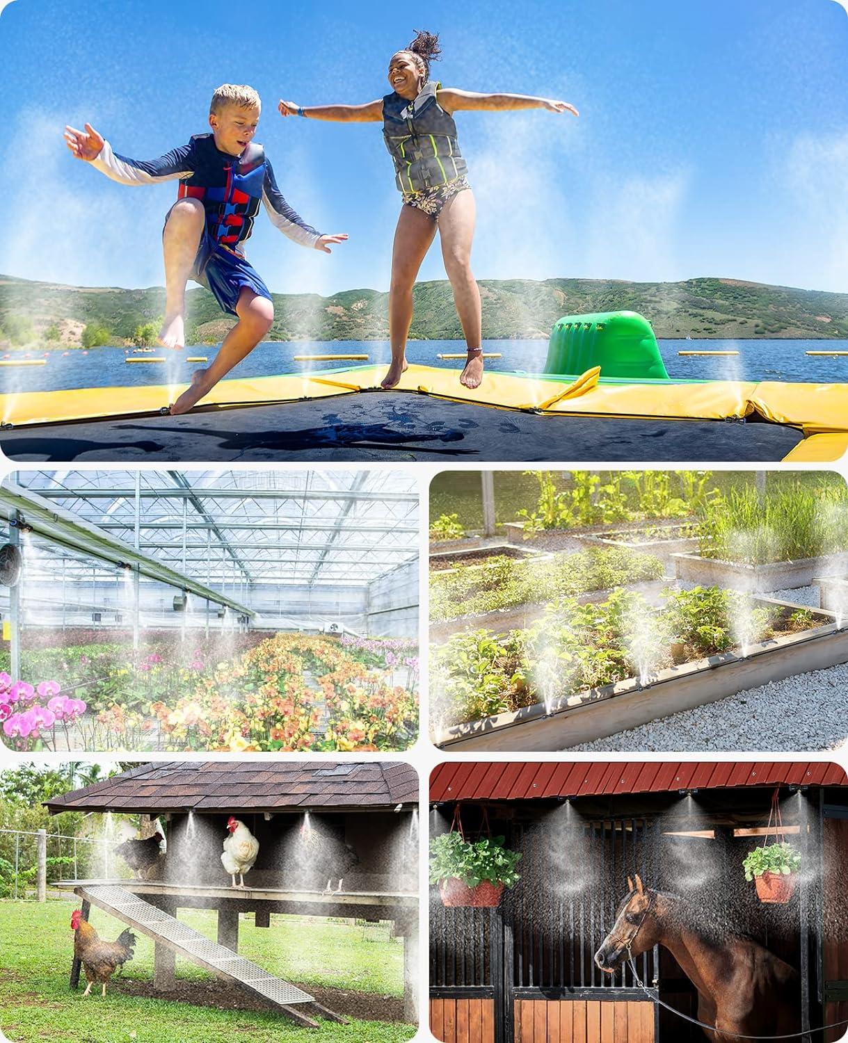 26FT Black Brass Outdoor Patio Misting Kit