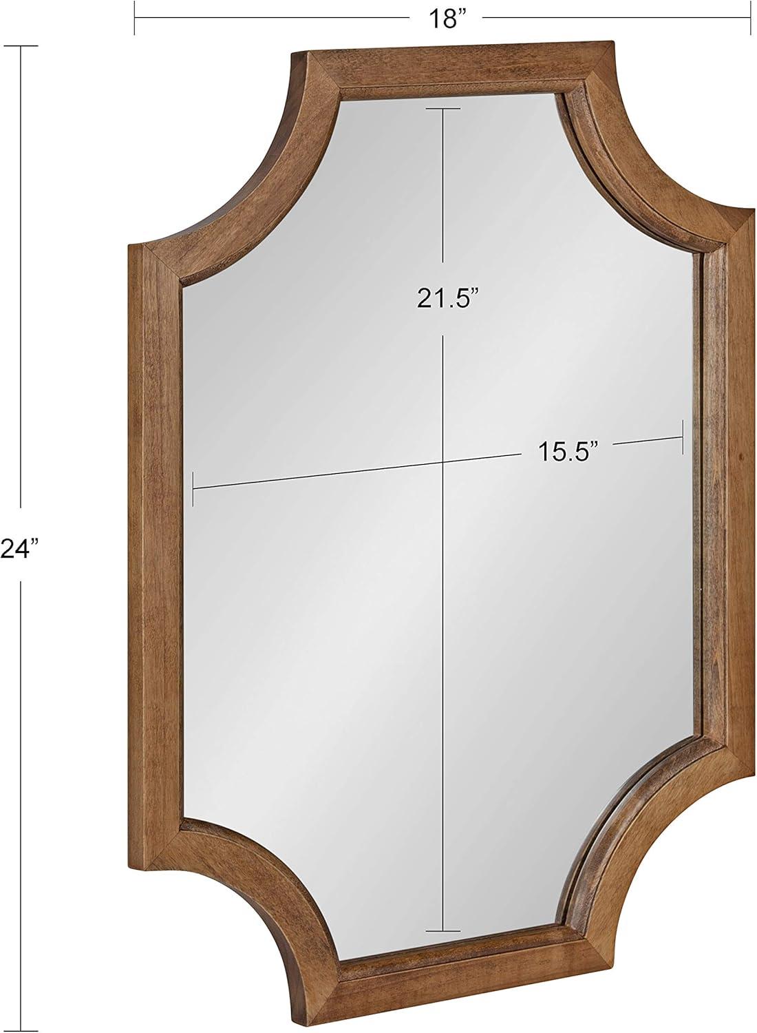 Kate and Laurel Hogan Wood Framed Mirror with Scallop Corners