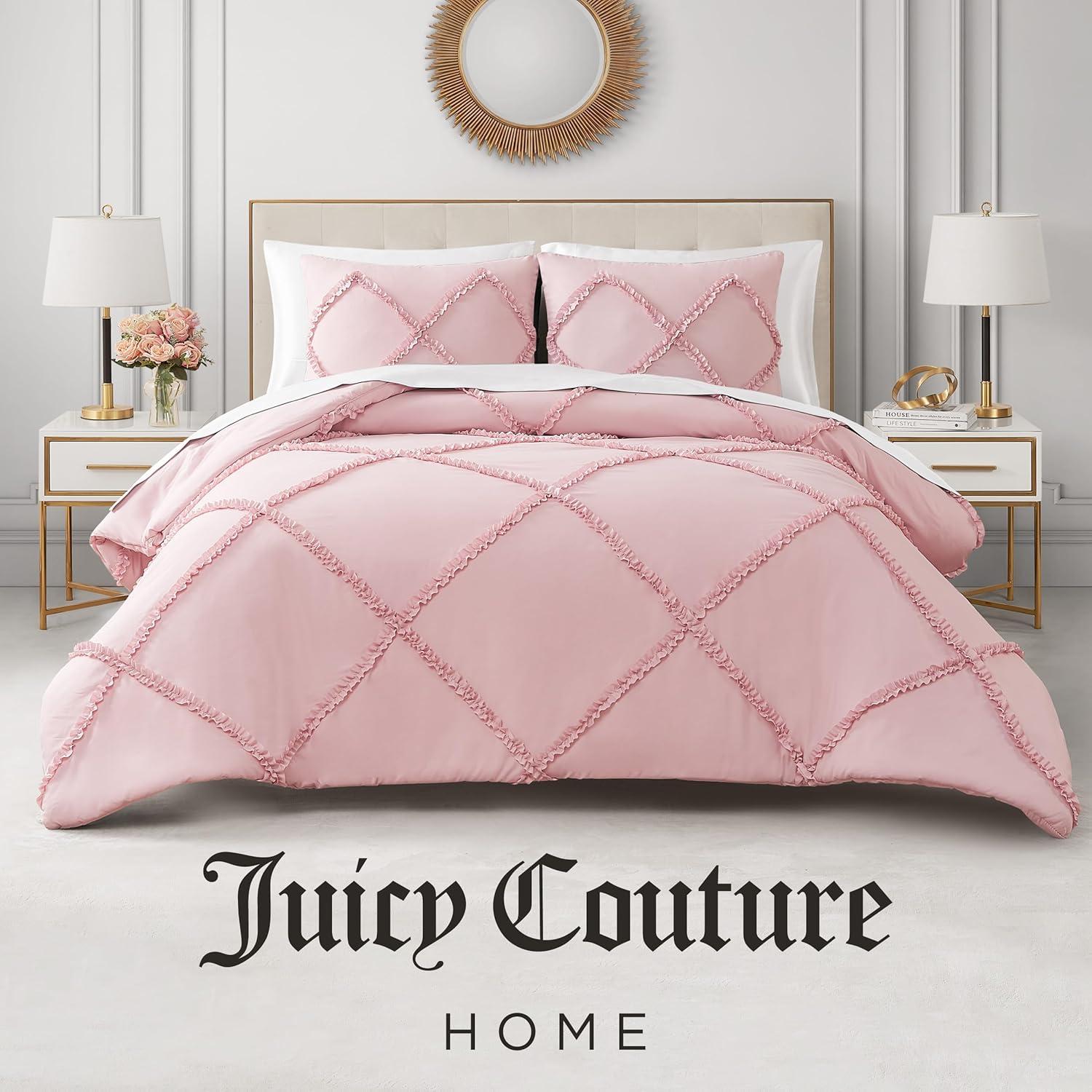 Light Pink Twin Microfiber Reversible Comforter Set