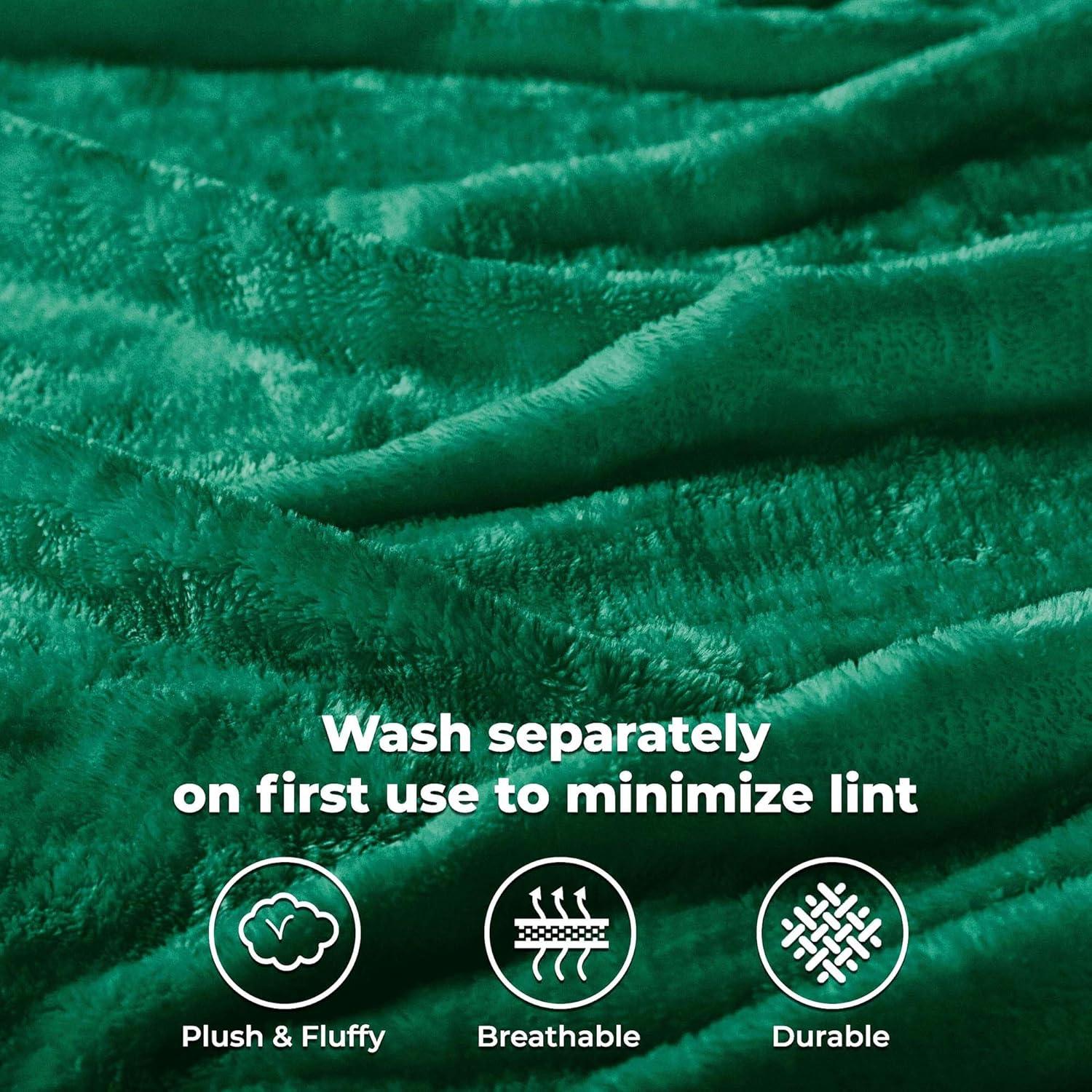 Evergreen Full Reversible Fleece Wool Throw Blanket