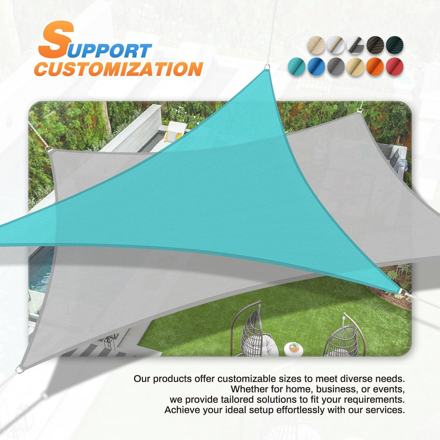 Sunshades Depot 8' x 12' Sun Shade Sail Rectangle Permeable Canopy Blue Custom Size Available Commercial Standard