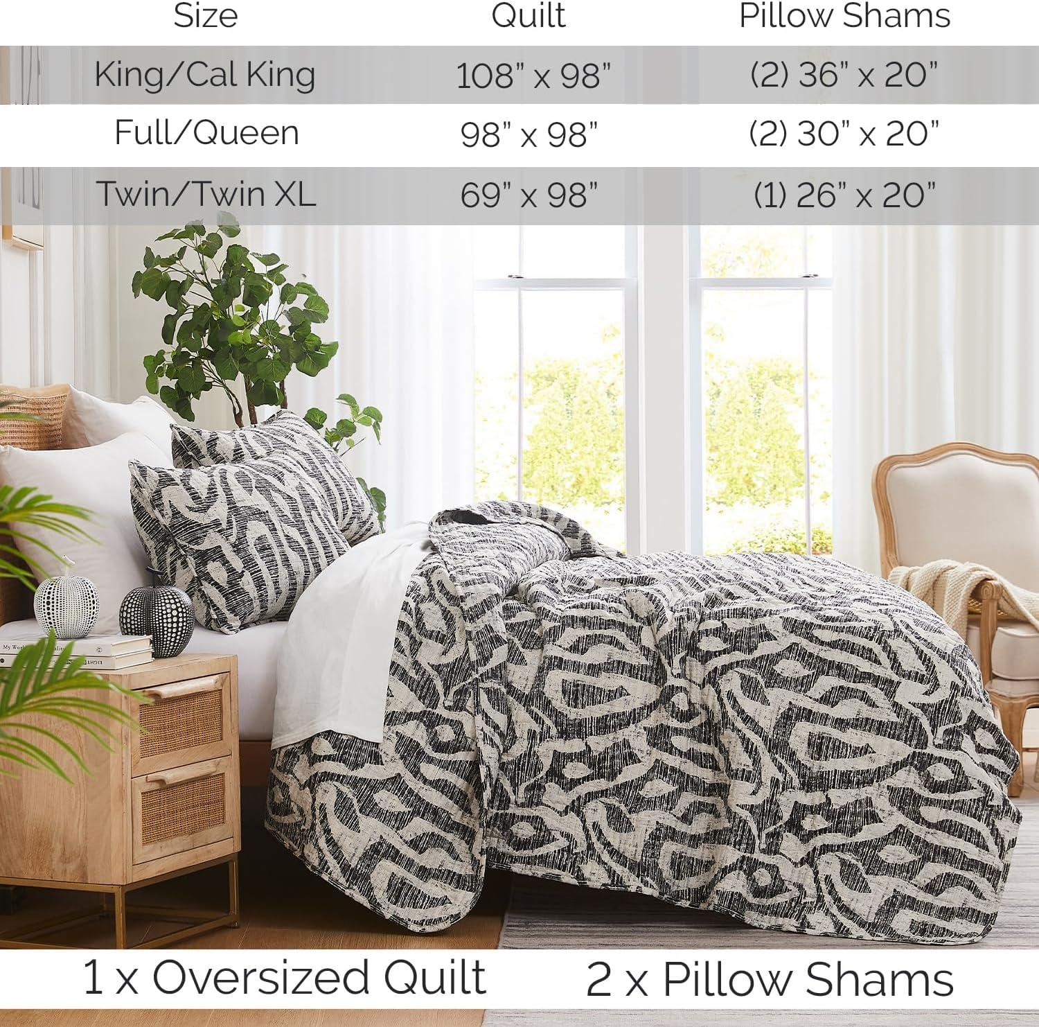 Southshore Fine Living Oversized Khari Lightweight 3-Piece Quilt Set Rust Full / Queen