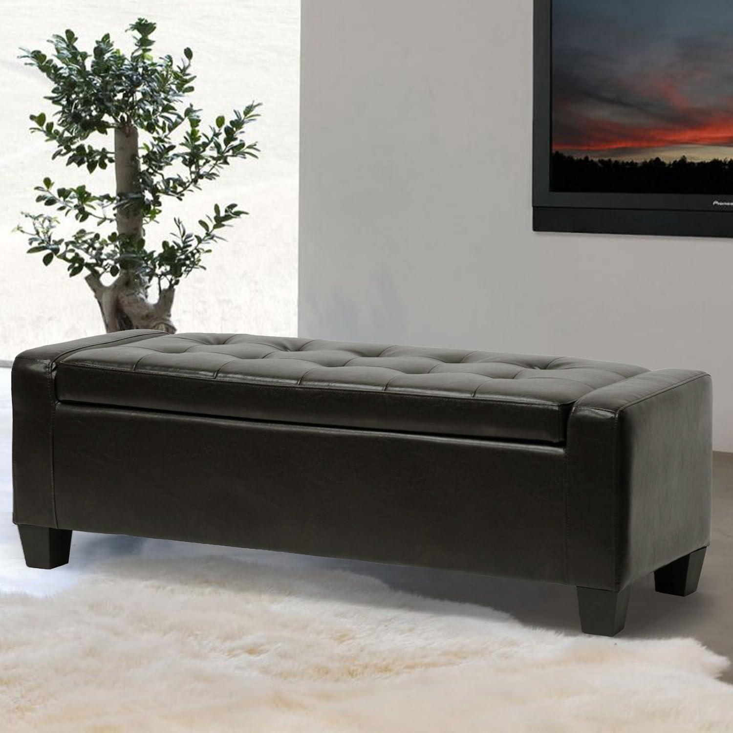 Manchester Ottoman Black - Baxton Studio