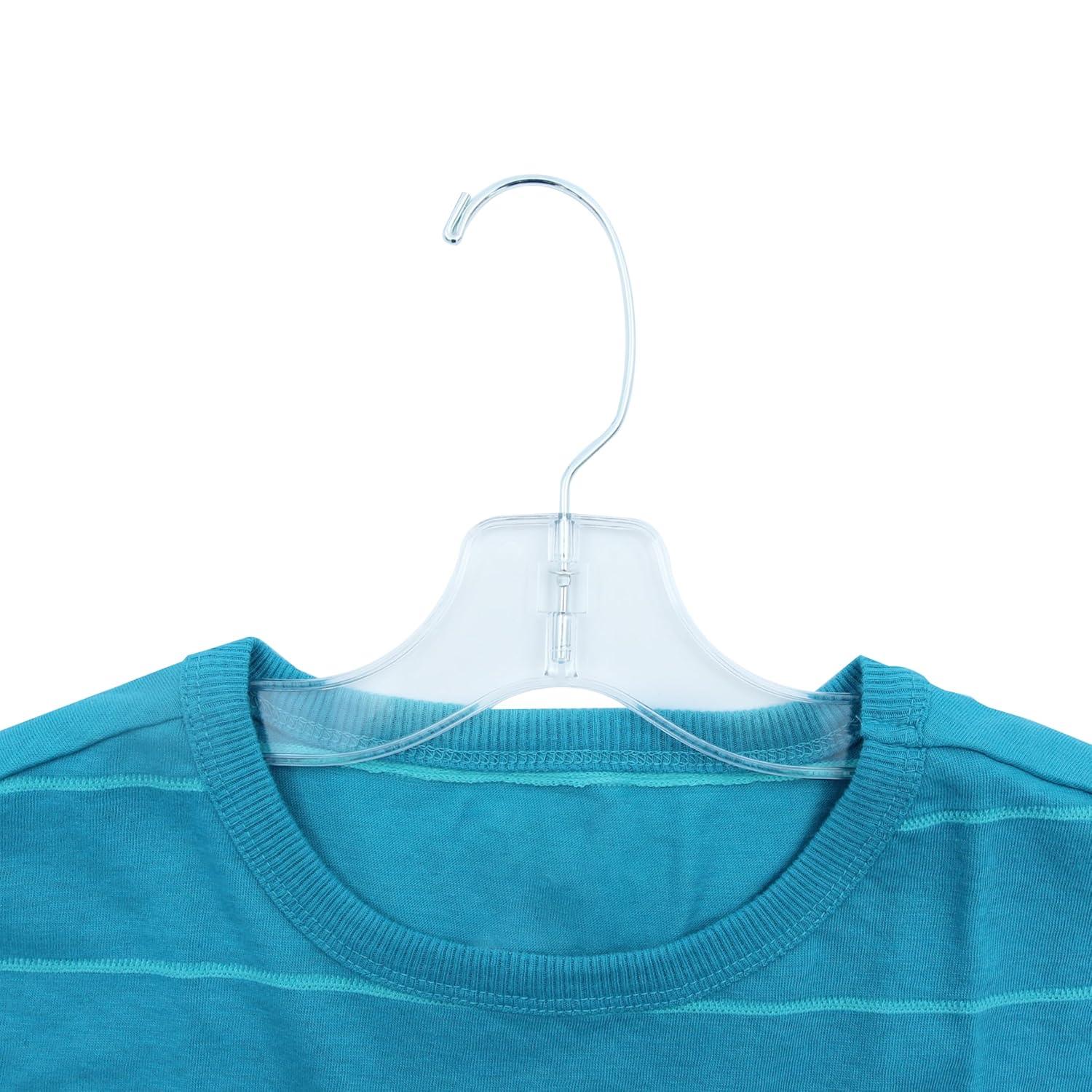 14 Inch Clear Plastic Junior Dress Hangers with Chrome Hook