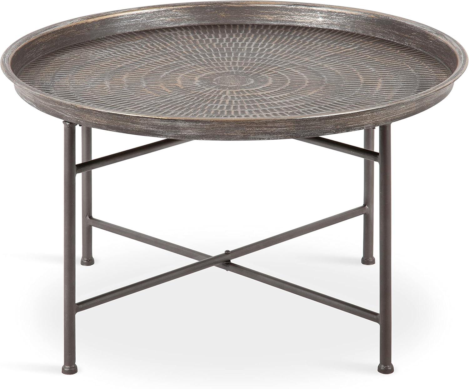 Kate and Laurel Mahdavi Round Metal Coffee Table