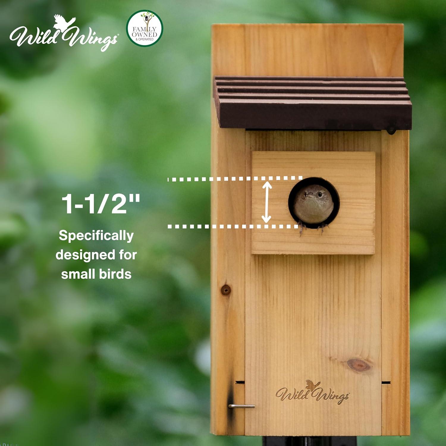 Cedar Bluebird House with Predator Guard and Ventilation