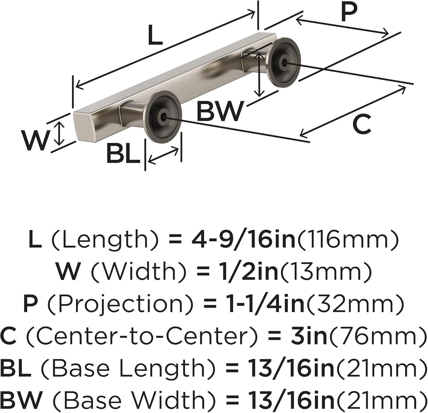 Satin Nickel 3-Inch Modern Cabinet Drawer Pull