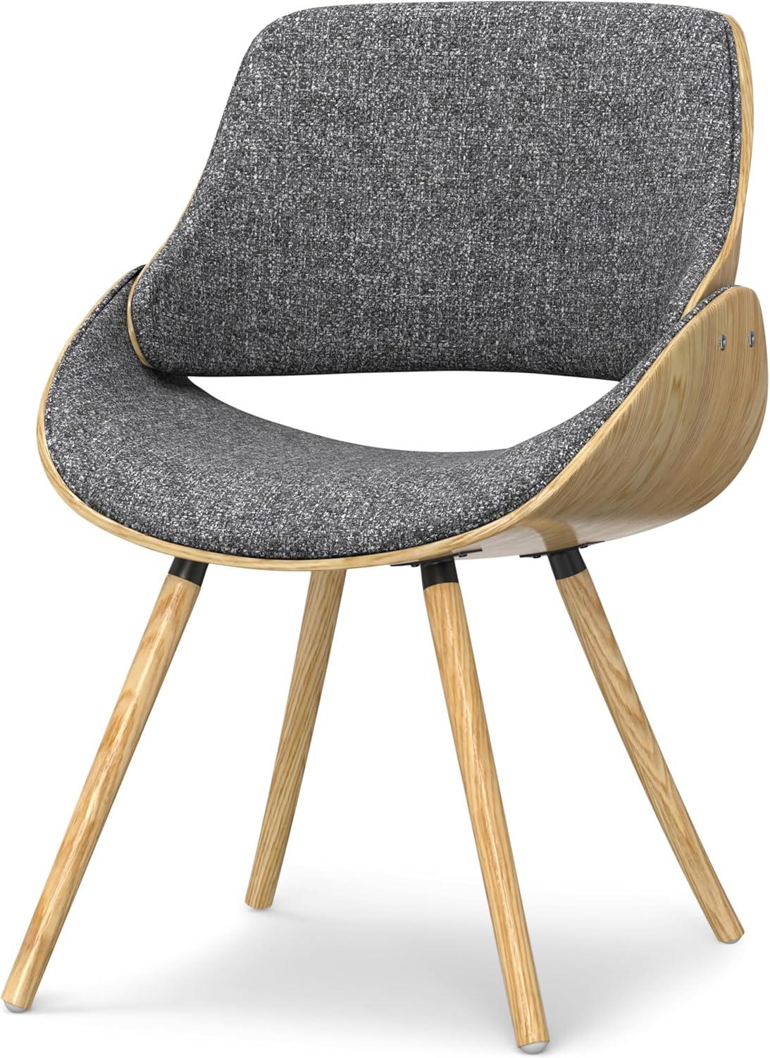 Simpli Home Malden Upholstered Dining Chair with Ergonomic Solid Wood Frame and Mid-Century Modern Style