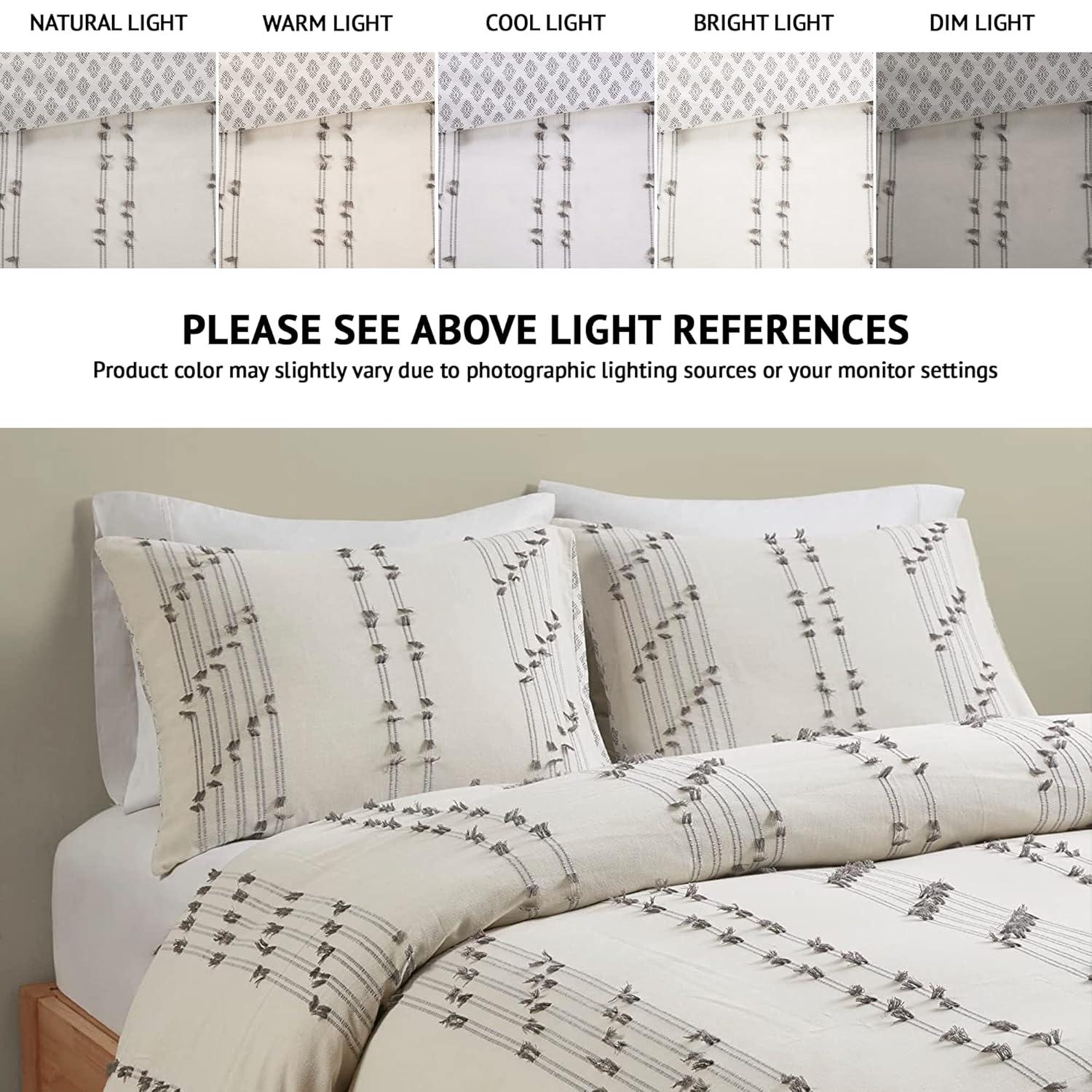 INK+IVY 3 Piece Cotton Jacquard Bedding Set