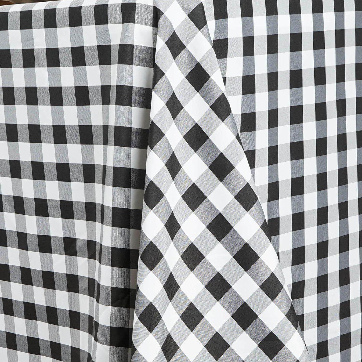 Efavormart Perfect Picnic Inspired Black/White Checkered 90x132" Polyester Tablecloths For Party Event Decor