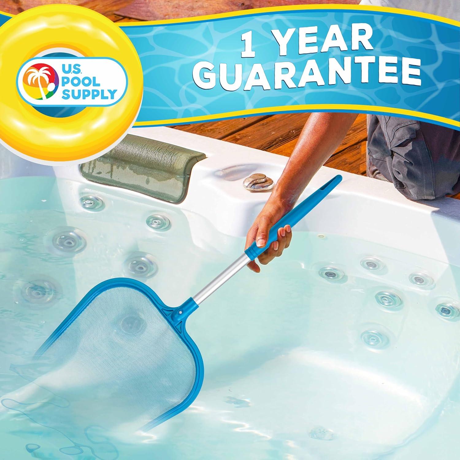 Price Drop YRichxx Pool Skimmer Net Professional Spa, Hot Tub, Pool Hand Leaf Skimmer Net, 26" Long with 12" Aluminum Pole - Fine Mesh Netting, Cleanout Leaves, Debris - Clean Pond Small Kid Kiddie I