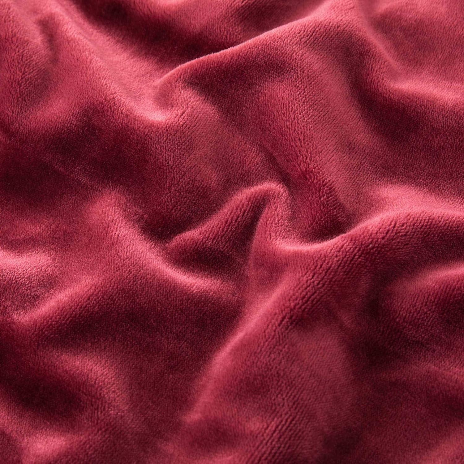 IR Imperial Rooms Super Soft Plush Fleece Bed Blanket, Fluffy for All-Season Twin Burgundy