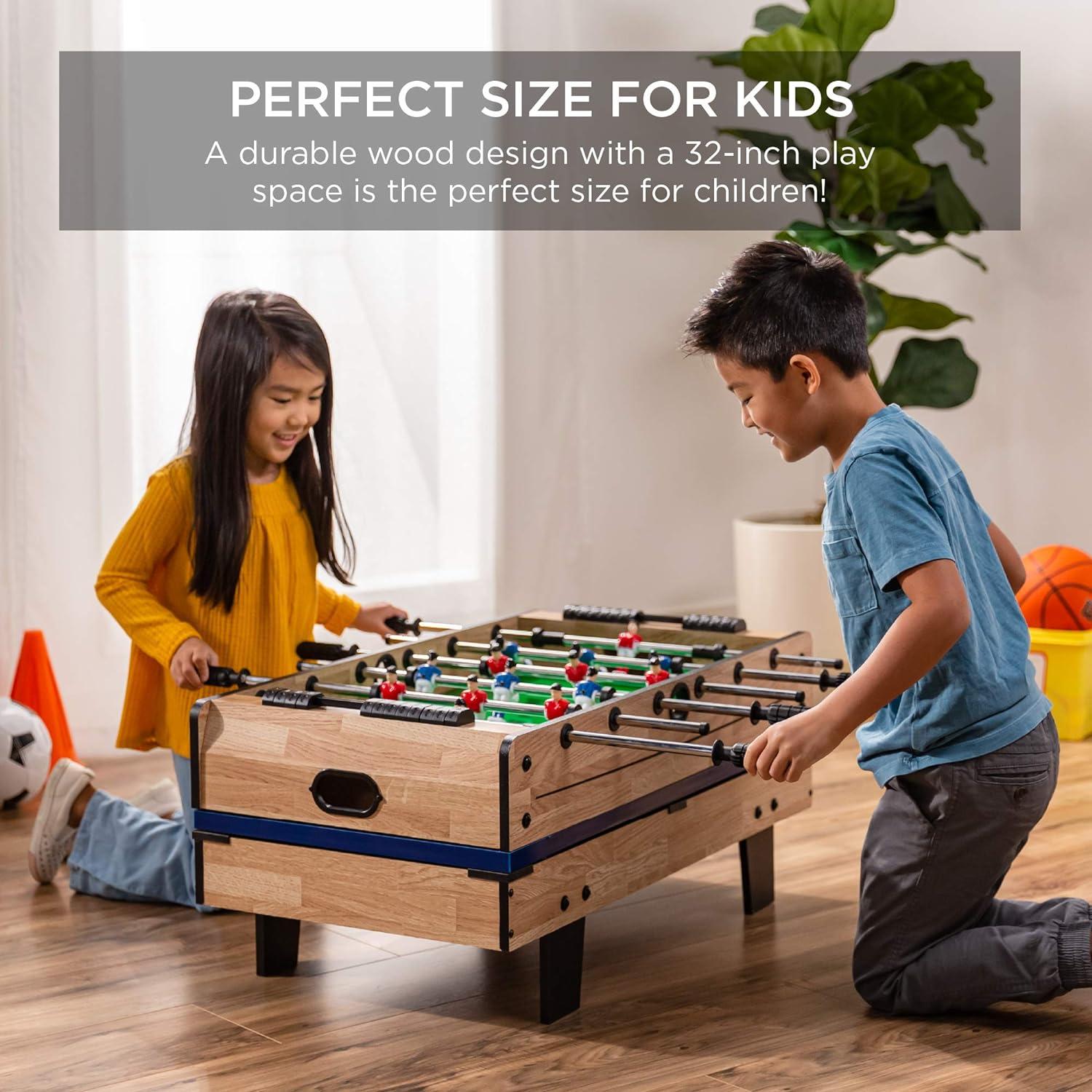 Best Choice Products 4-in-1 Multi Game Table, Childrens Arcade Set w/ Pool Billiards, Air Hockey, Foosball