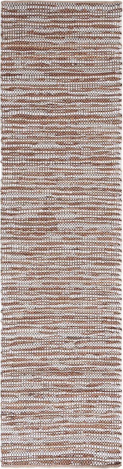 Vintage Leather VTL205 Hand Woven Runner Rug - Beige/Ivory - 2'3"x9' - Safavieh.