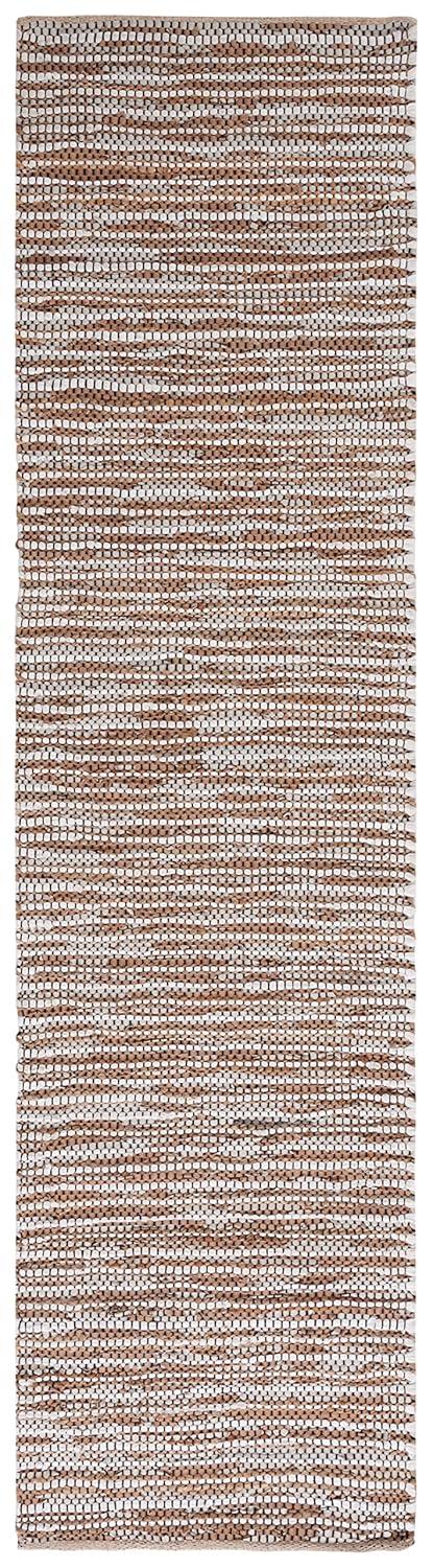 Vintage Leather VTL205 Hand Woven Runner Rug - Beige/Ivory - 2'3"x9' - Safavieh.