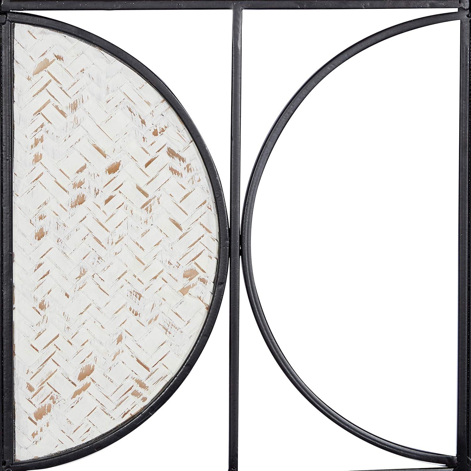 DecMode Brown Metal Carved Designs Geometric Wall Decor (2 Count)