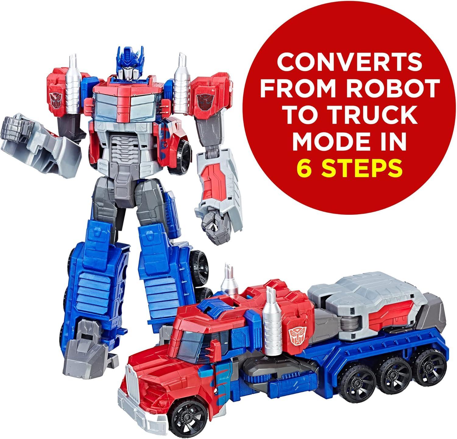 Transformers Toys Heroic Optimus Prime Action Figure - Timeless Large-Scale Figure, Changes into Toy Truck - Toys for Kids 6 and Up, 11-inch