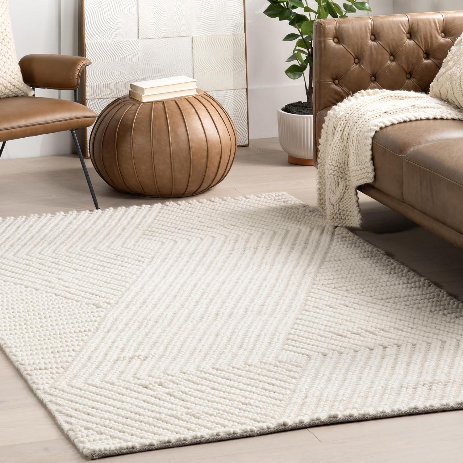 Nuloom Bijorne Modern Geometric Wool Indoor Area Rug, 8' x 10', Ivory