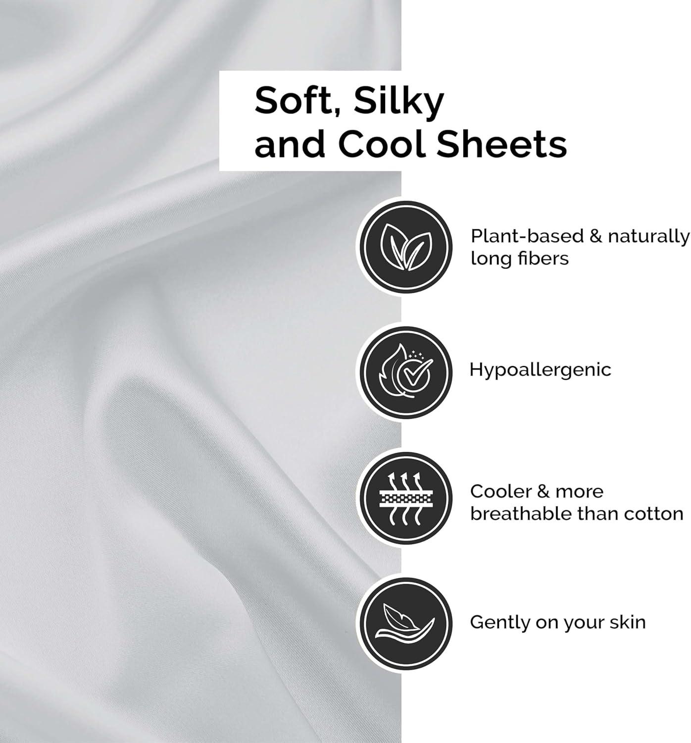 Superior Superior 300 Thread Count Rayon From Bamboo Solid Deep Pocket Bed Sheet Set