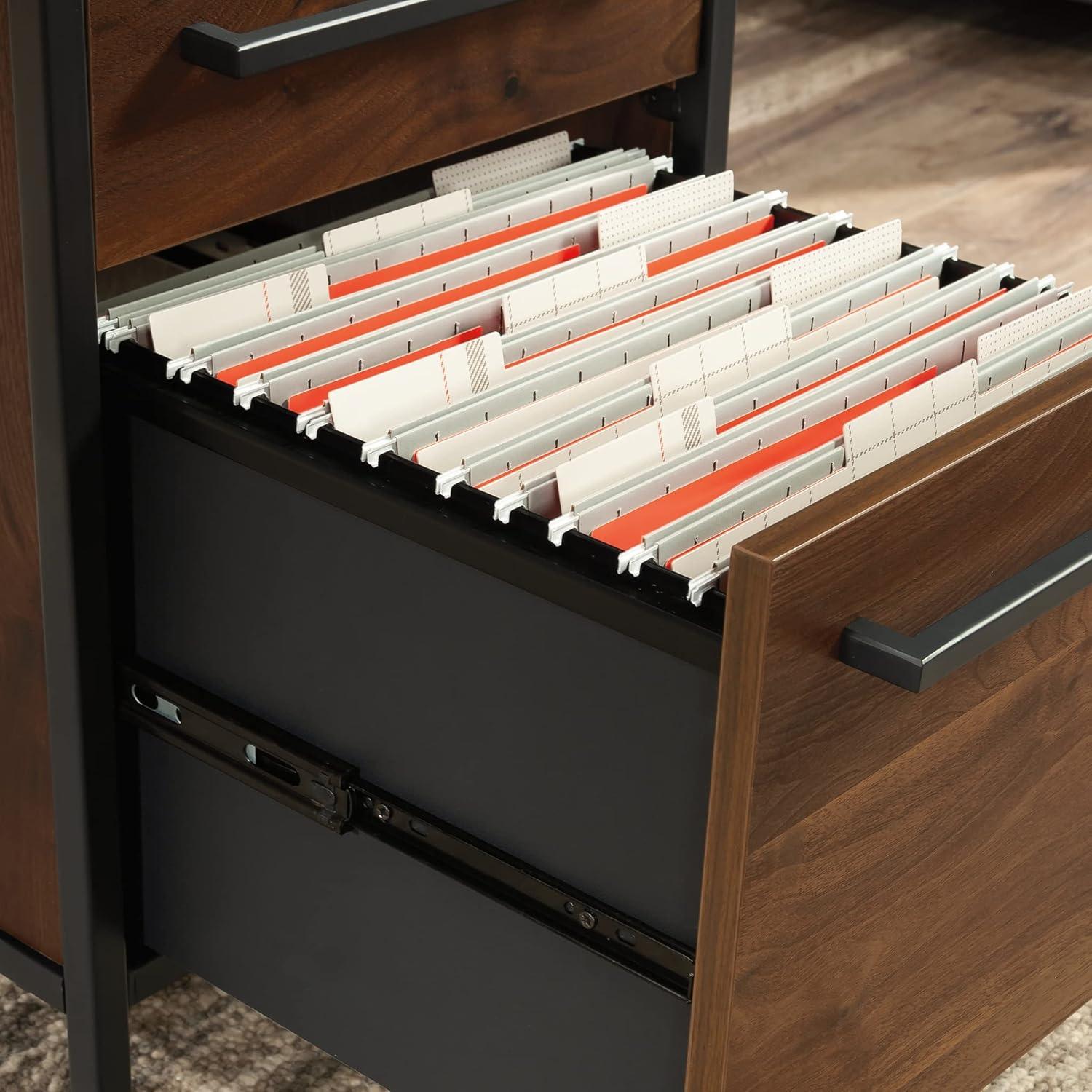 17 Stories Home Office Desk with Drawers and Open Shelf