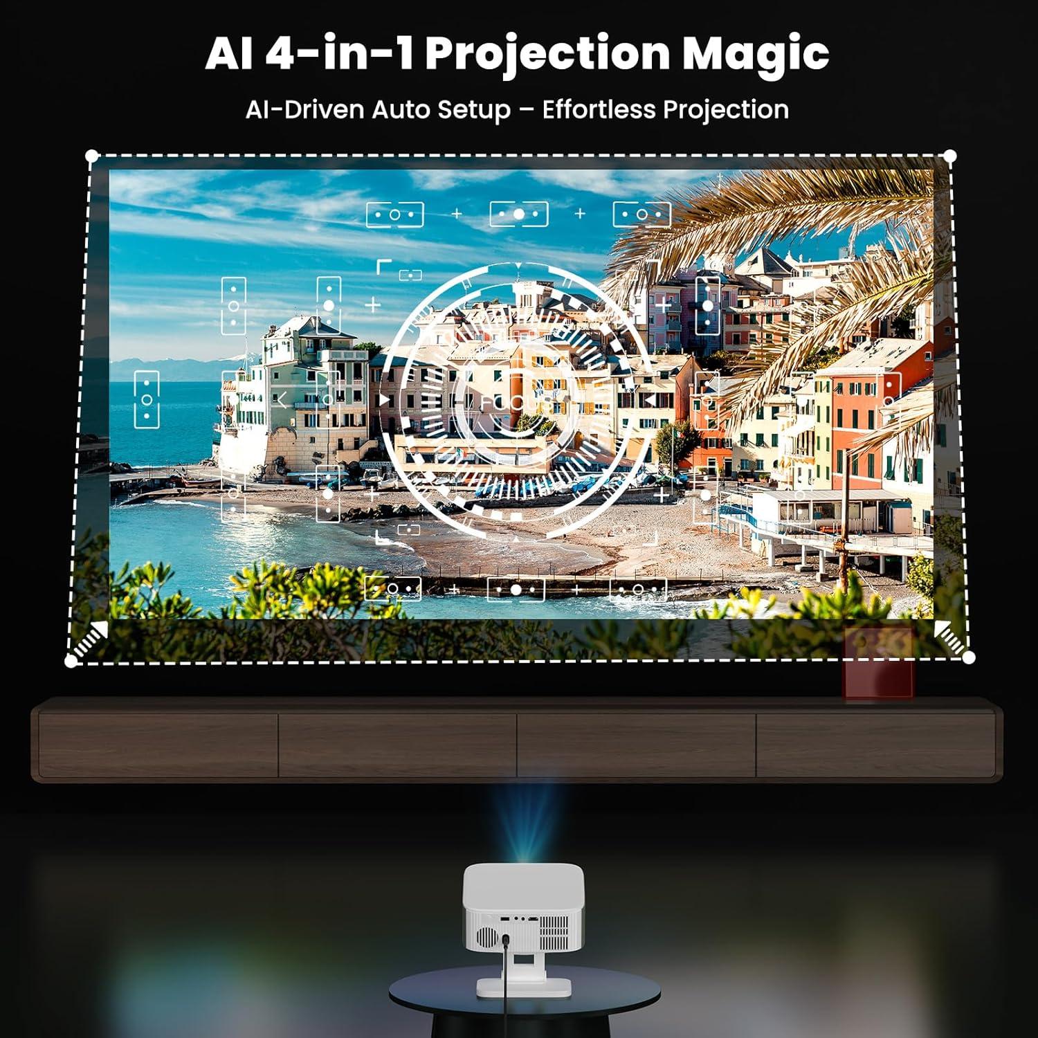 BEACHWATER POOL & SPA, LLC Outdoor Projector, Mini Projector For Home Theater, 1080P And 240" Supported Movie Projector 7500 L Portable Home Video Projector Compatible With Smartphone/TV Stick/PS4/PC/Laptop