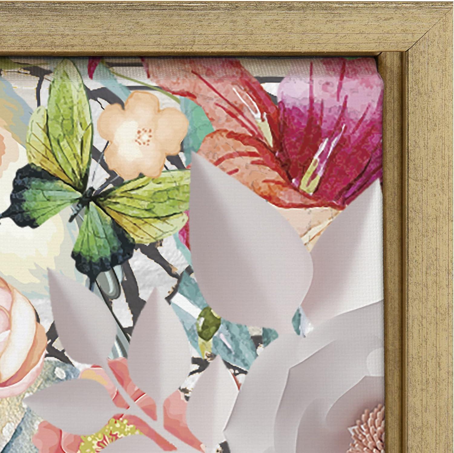 Kate and Laurel Sylvie Natural Woman Framed Canvas by Nikki Chu, 18x24, Bright Gold