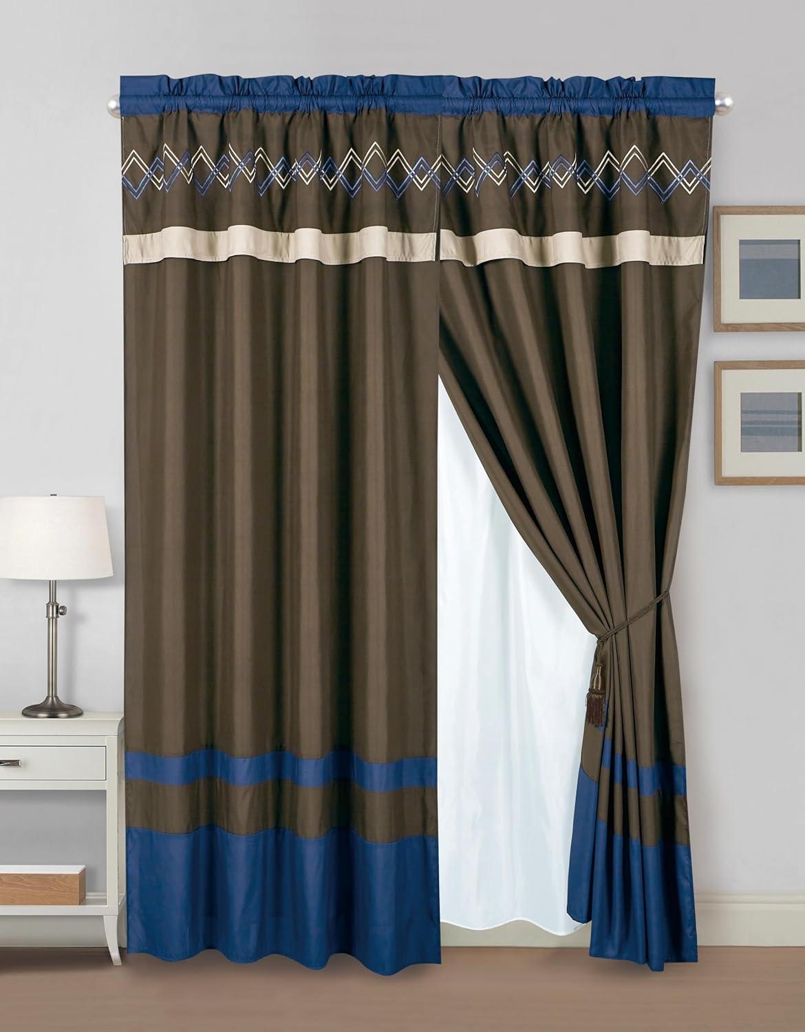 Chezmoi Collection Polyester Room Darkening Curtain Pair