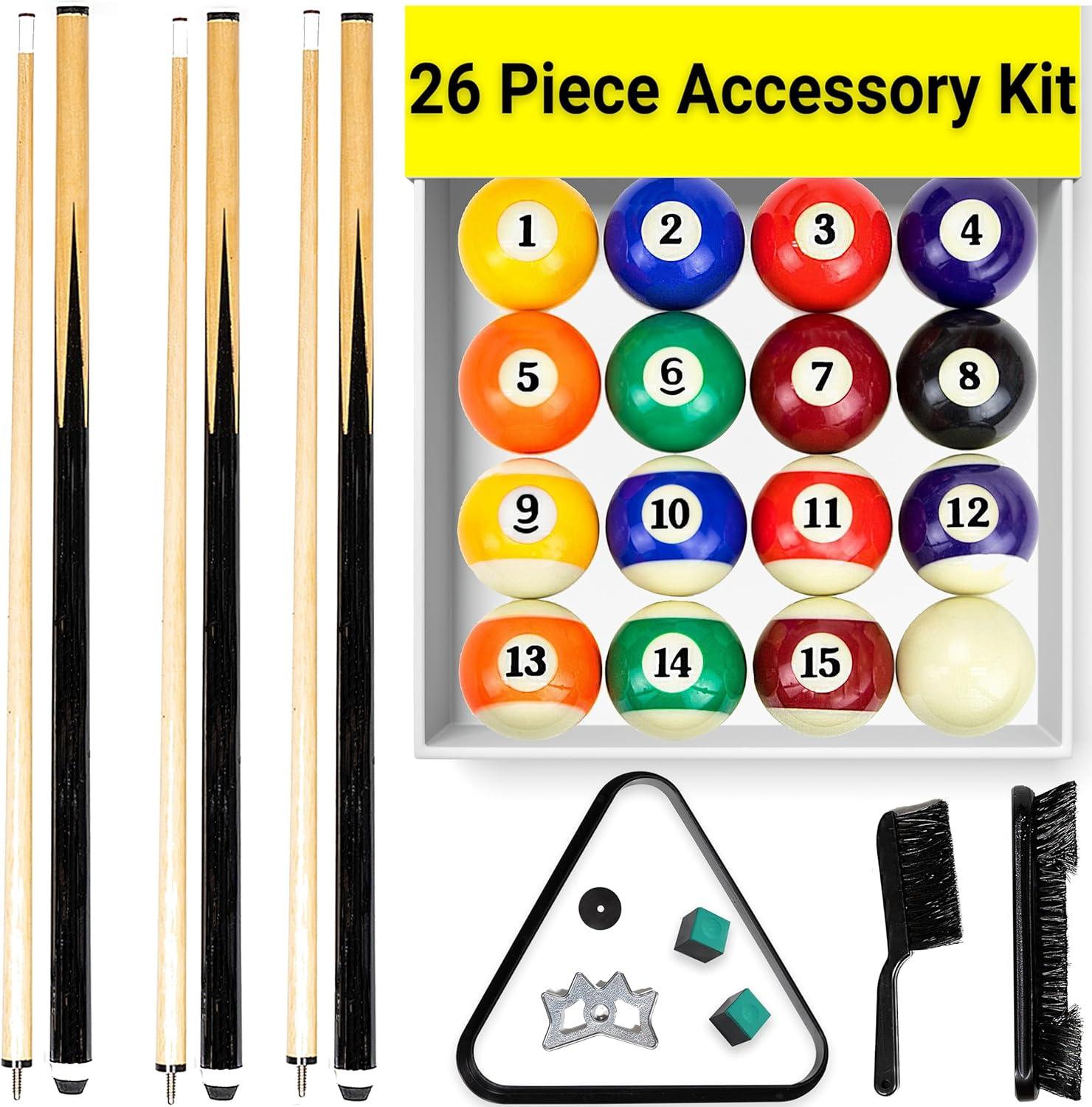 26-Piece Premium Billiard Pool Table Accessory Kit