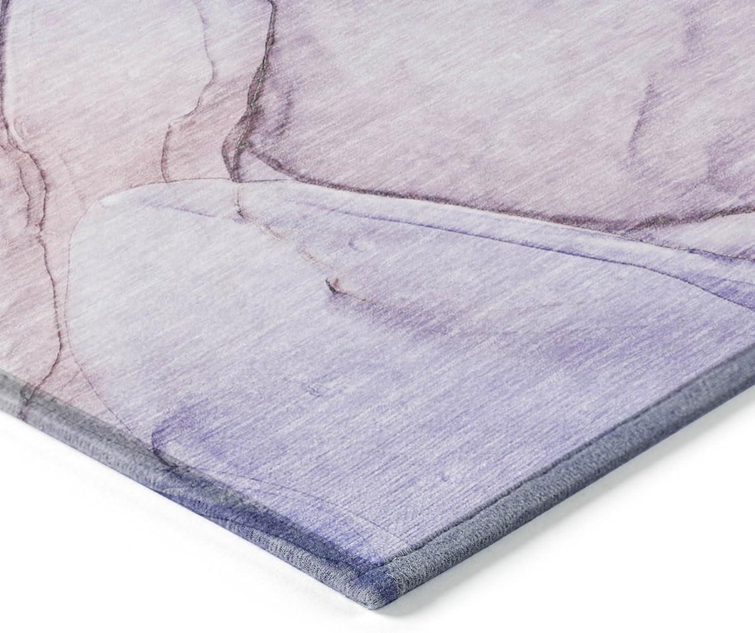 Purple Watercolor Pattern Machine Washable Area Rug