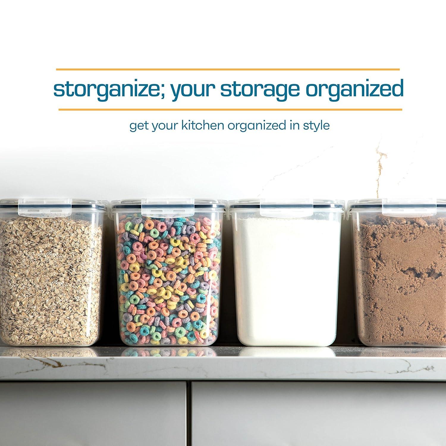 Flour Sugar Storage Containers (5.3L/4pk) Great Rice Canisters Sets For The Kitchen pantry, Large Food Storage Containers With Lids Airtight