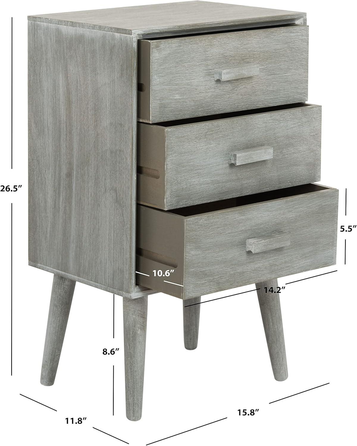Pomona 3 Drawer Accent Table - CHS5700 - Slate Grey - Safavieh